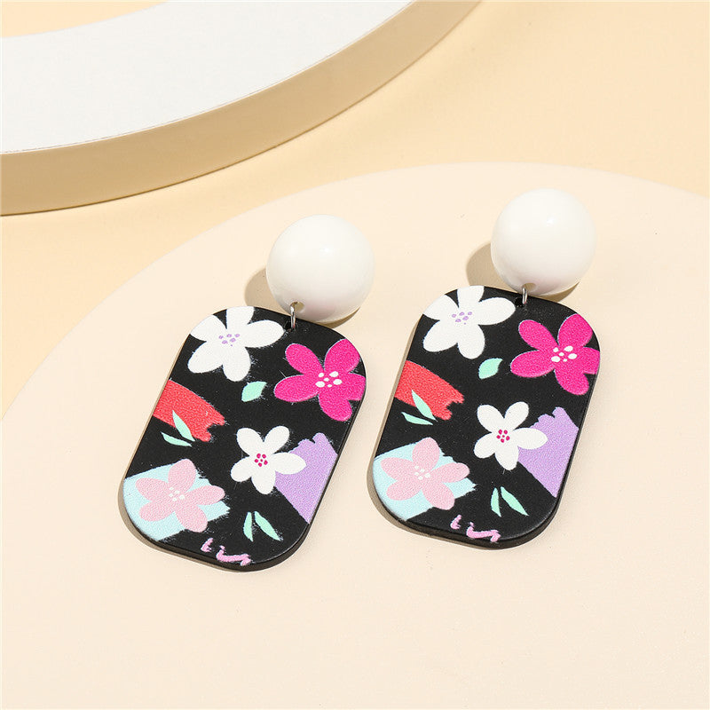 Orecchini a perno in acrilico con grazioso fiore margherita per bambini con perni in argento 925, design a fantasia floreale