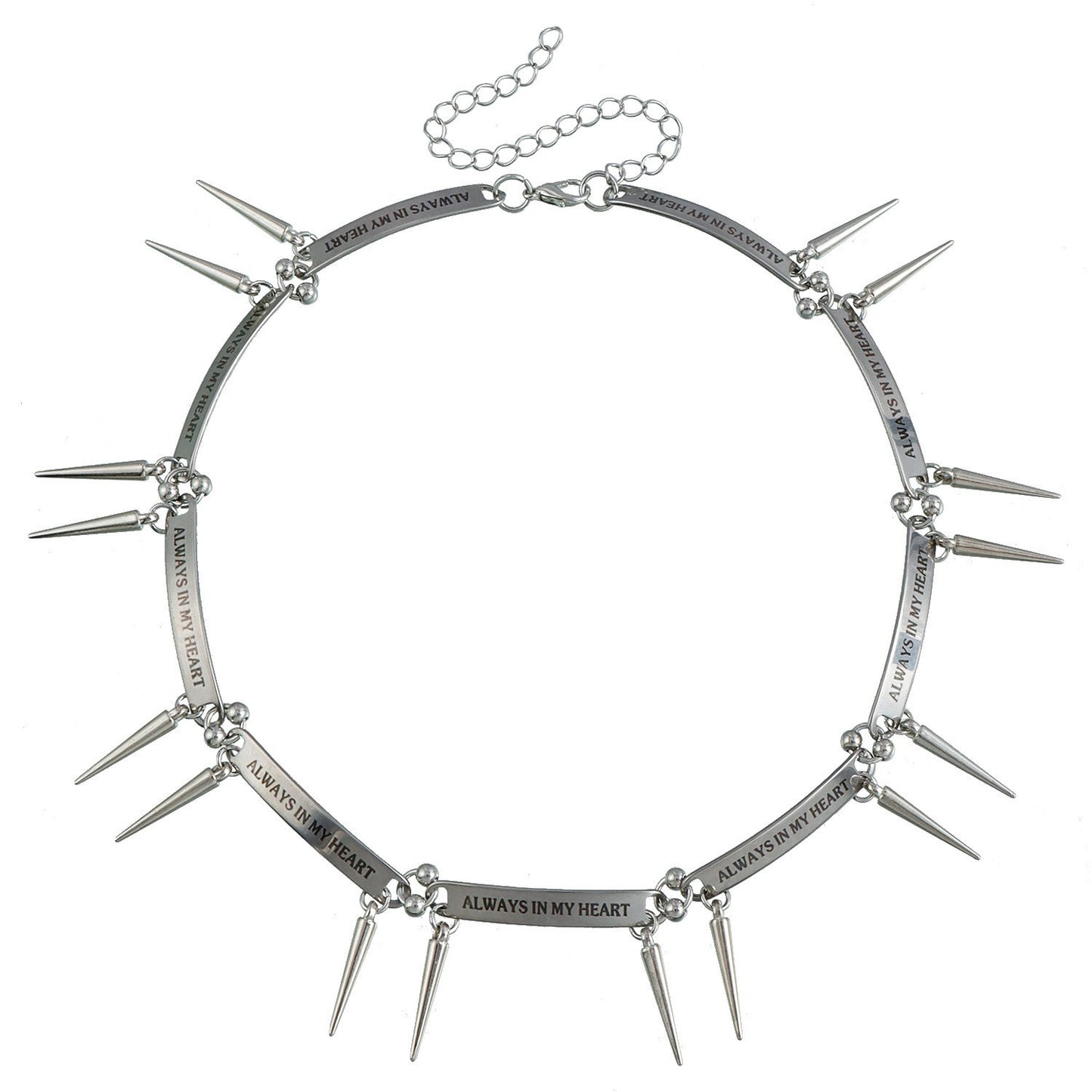 Collar de aleación estilo punk geométrico y con forma de letra con acabado chapado para mujer