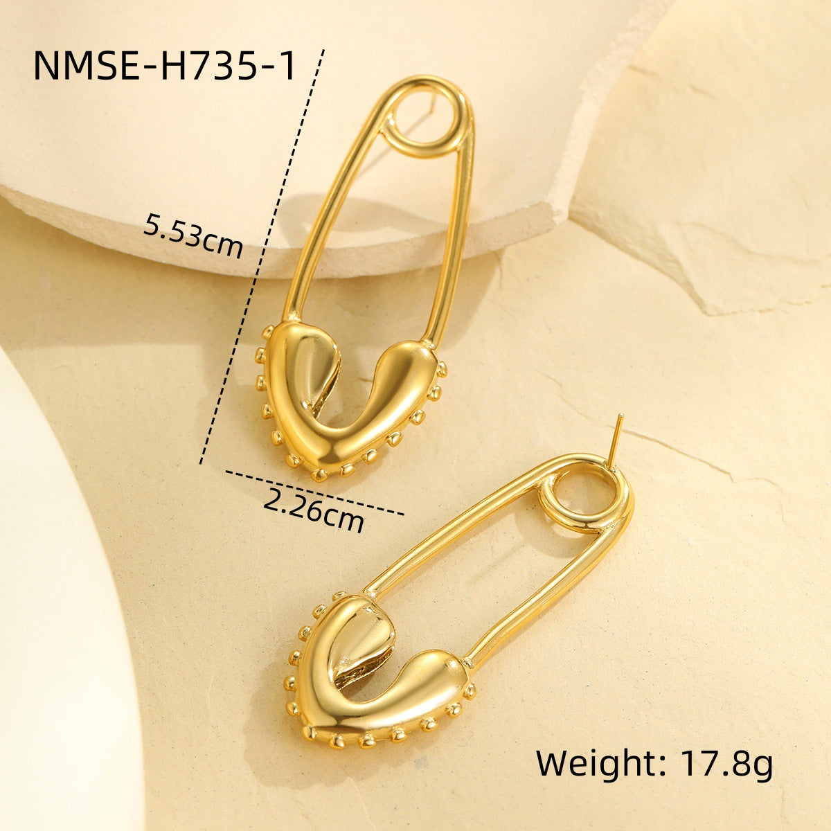 Fashionable Heart-Shaped Stainless Steel Electroplated Earrings for Women with Minimalist Geometric Design and Luxe Finish