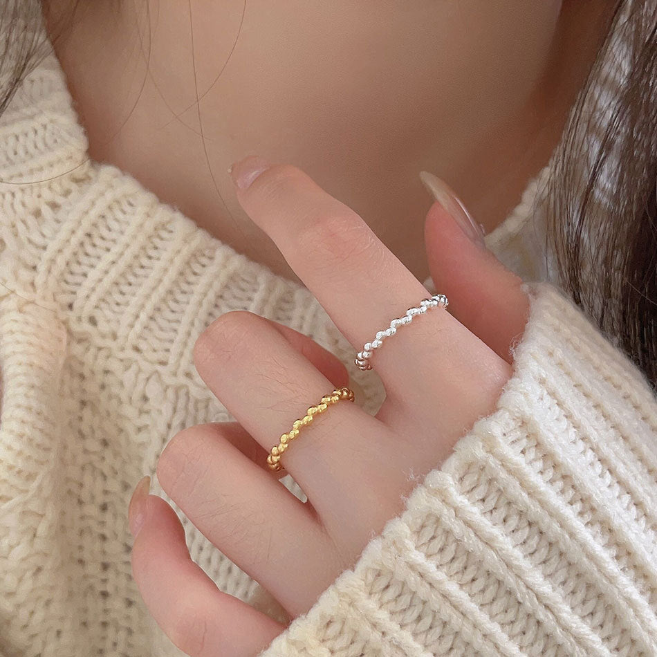 Minimalist Heart-Shaped 925 Sterling Silver Open Adjustable Ring with Gold Plating and Geometric Faceted Detail