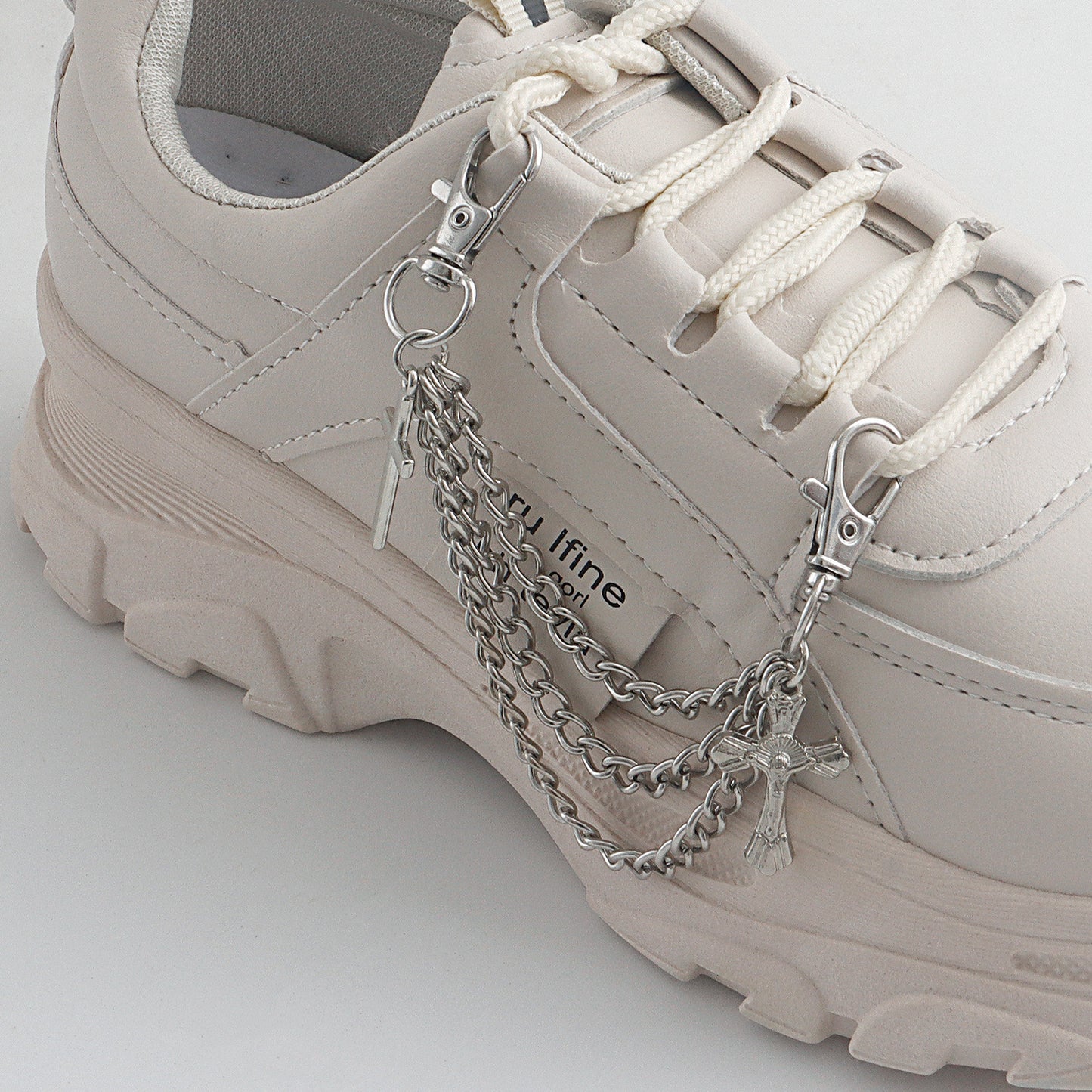 Hip Hop Style Geometric Alloy Anklet with Tassel and Cross Charm for Women