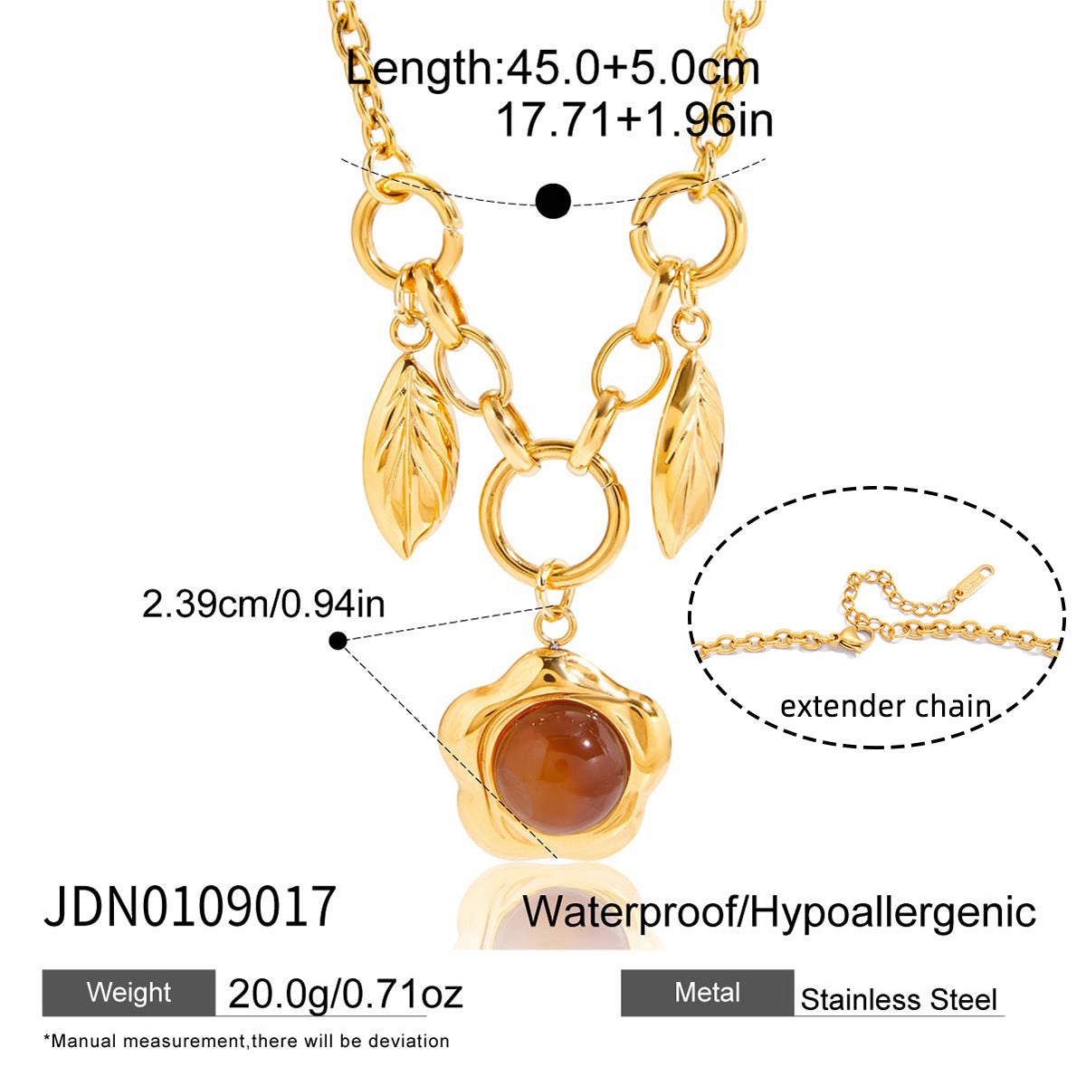 Collar de suéter de resina geométrica minimalista para mujer, cadena de acero inoxidable con colgante de acero de titanio, electrochapado para otoño invierno