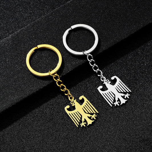 Portachiavi vintage in acciaio inossidabile a forma di aquila Accessorio unisex con motivo nazionale tedesco