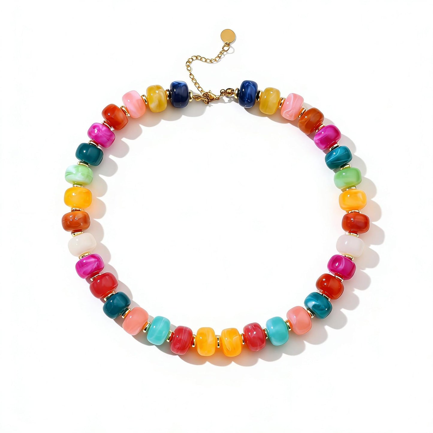 Vintage Bohemian Heart Resin Acrylic Pendant Necklace for Women