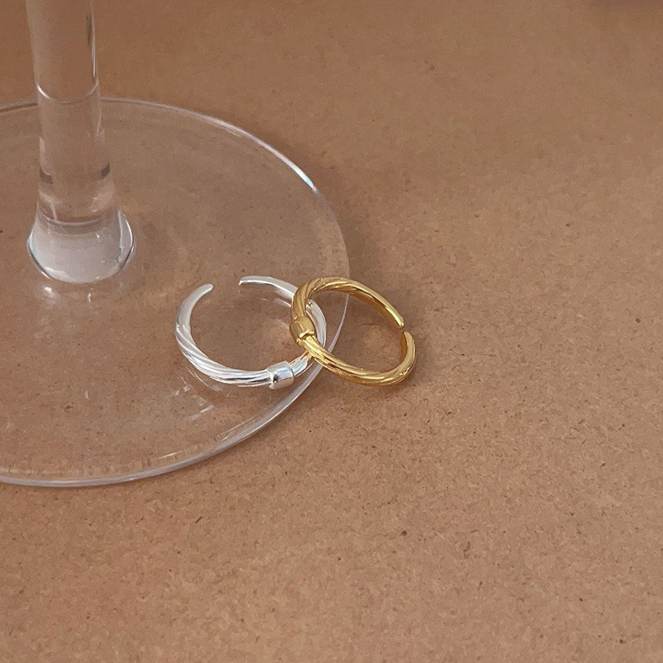 Minimalist Heart-Shaped 925 Sterling Silver Twisted Wire Ring with Geometric Faceted Detail for Women
