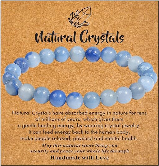 8mm Natural Turquoise Round Bead Stretch Bracelet Unisex Geometric Handmade Jewelry