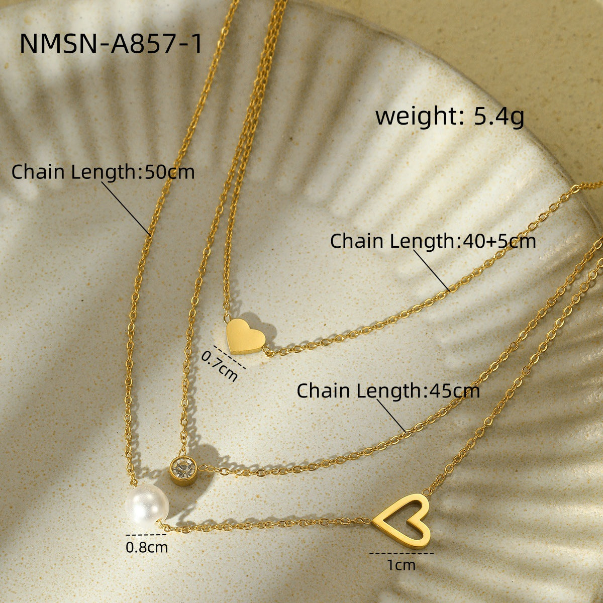 Fashionable Heart-Shaped Stainless Steel Pendant Necklace with Plated Finish for Women
