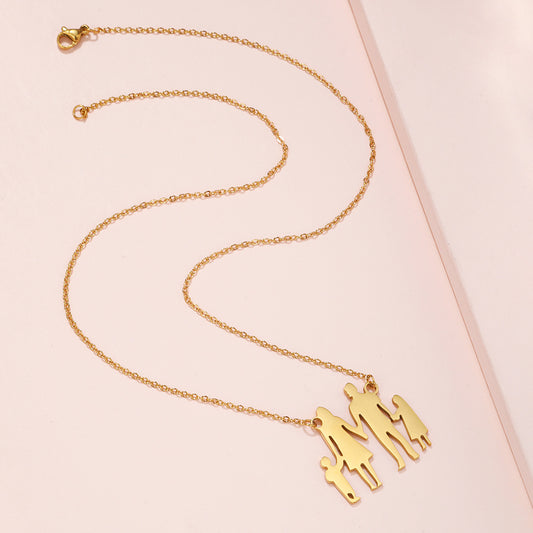 Casual Geometric Square Titanium Steel Plated Necklace with Stainless Steel Pendant for Women