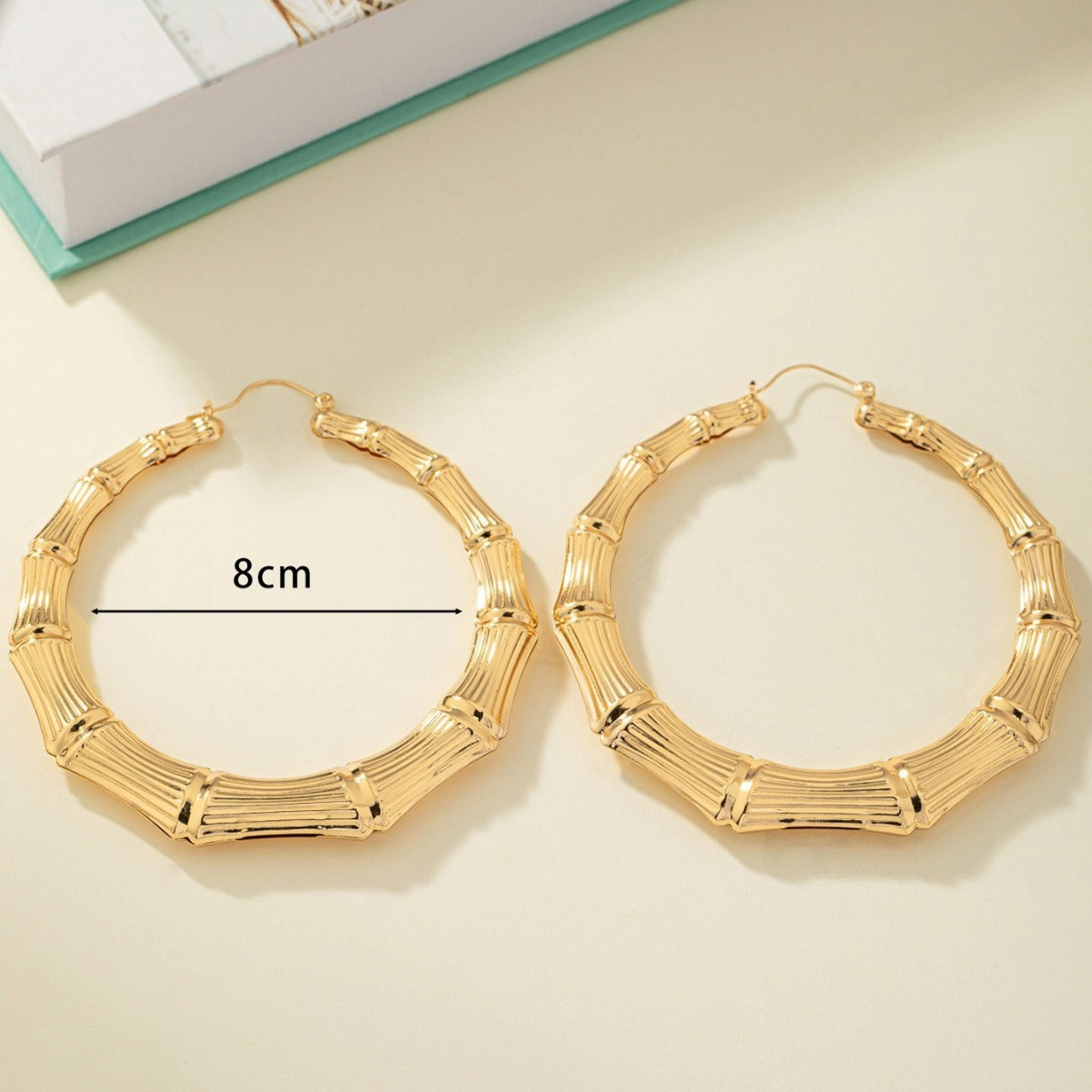 Geometric Hoop Earrings for Women with Rhinestone Inlay and Plated Stainless Steel Posts