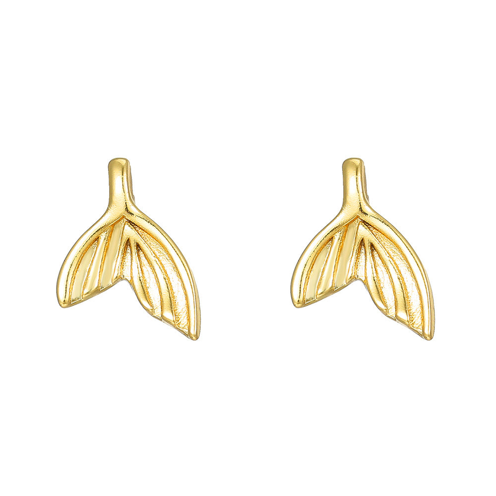 Fashion OL Octopus Shell Conch Starfish Turtle Ear Studs for Women with Copper Base and Gold Plating Featuring Rhinestone Accents