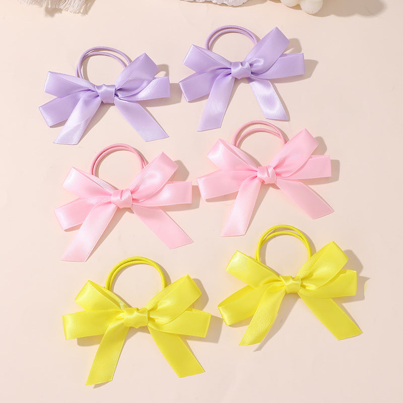 Elastico per capelli per bambine con simpatico personaggio rosa dei cartoni animati - Fermacoda elastico in tessuto morbido con trama a maglia, tavolozza di colori macaron, collezione Princess