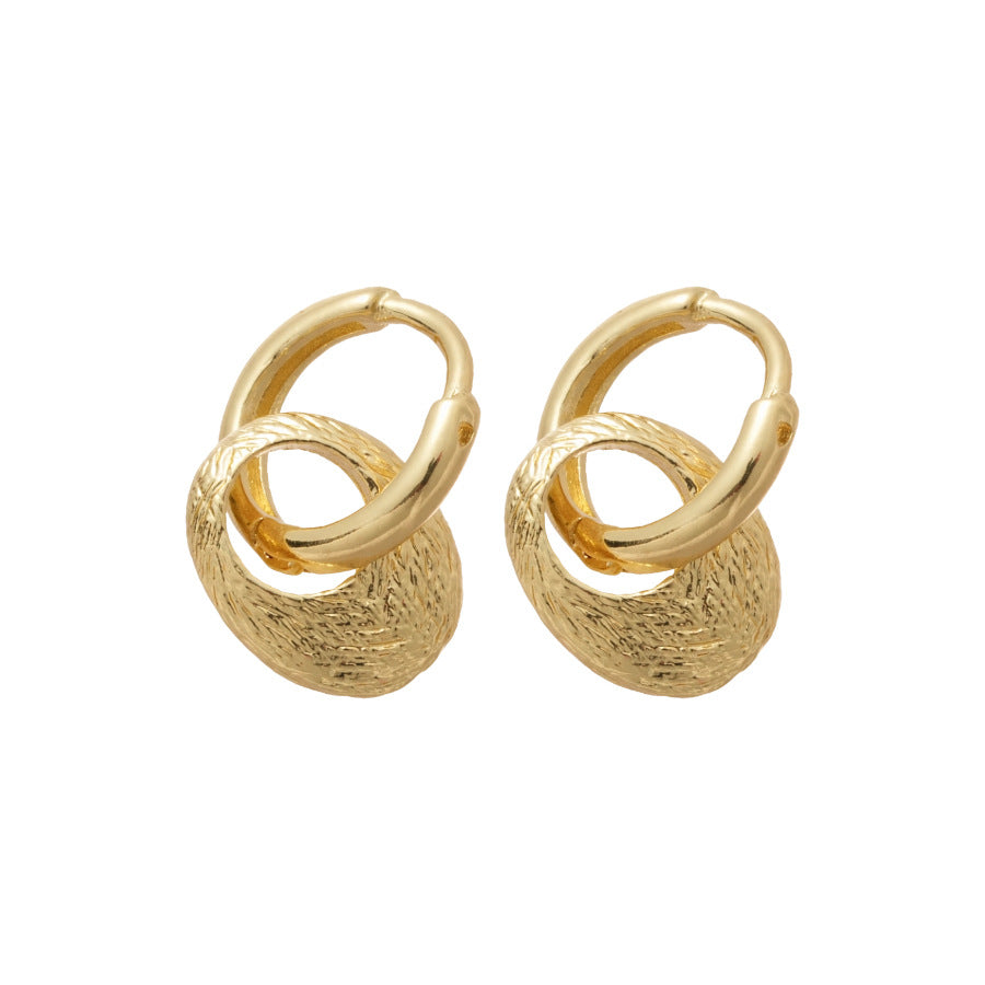 Pendientes de aro ovalados de metal, minimalistas, modernos, geométricos, con acabado chapado, para mujer