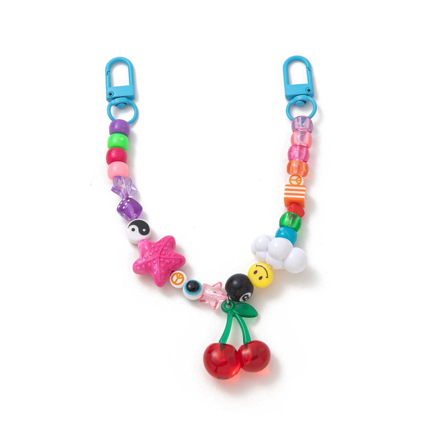 Casual Plated Resin Bag Charm with Fruit and Animal Patterns