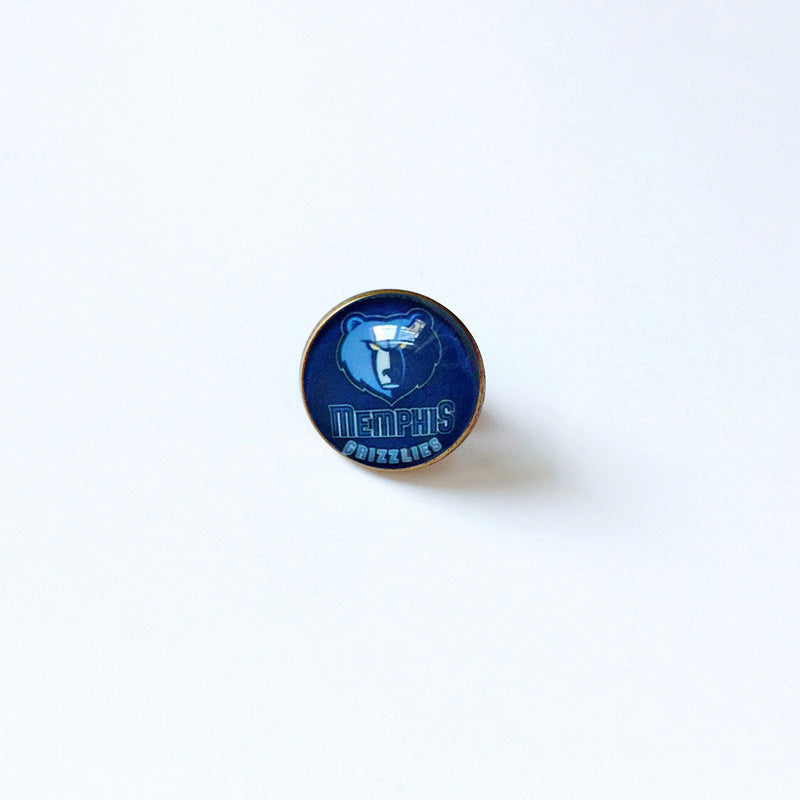 Pin de solapa metálico de equipos de baloncesto retro de la NBA - Insignia con gema vintage - Broche de Kobe Curry - Regalo para fans - Unisex