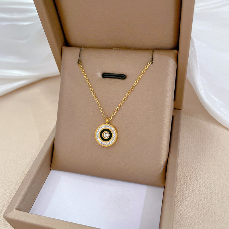 Collana in acciaio al titanio geometrica minimalista per unisex con catena irregolare