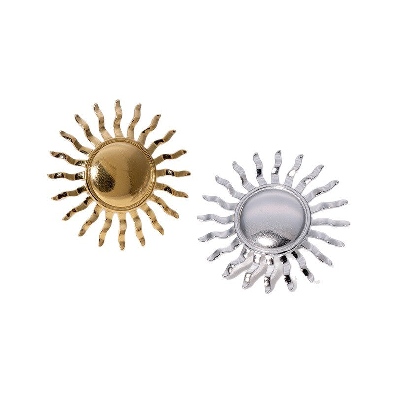 Anello Aperto Girasole Minimalista Vintage Gioielli in Acciaio Inossidabile Placcato Oro 18K da Donna
