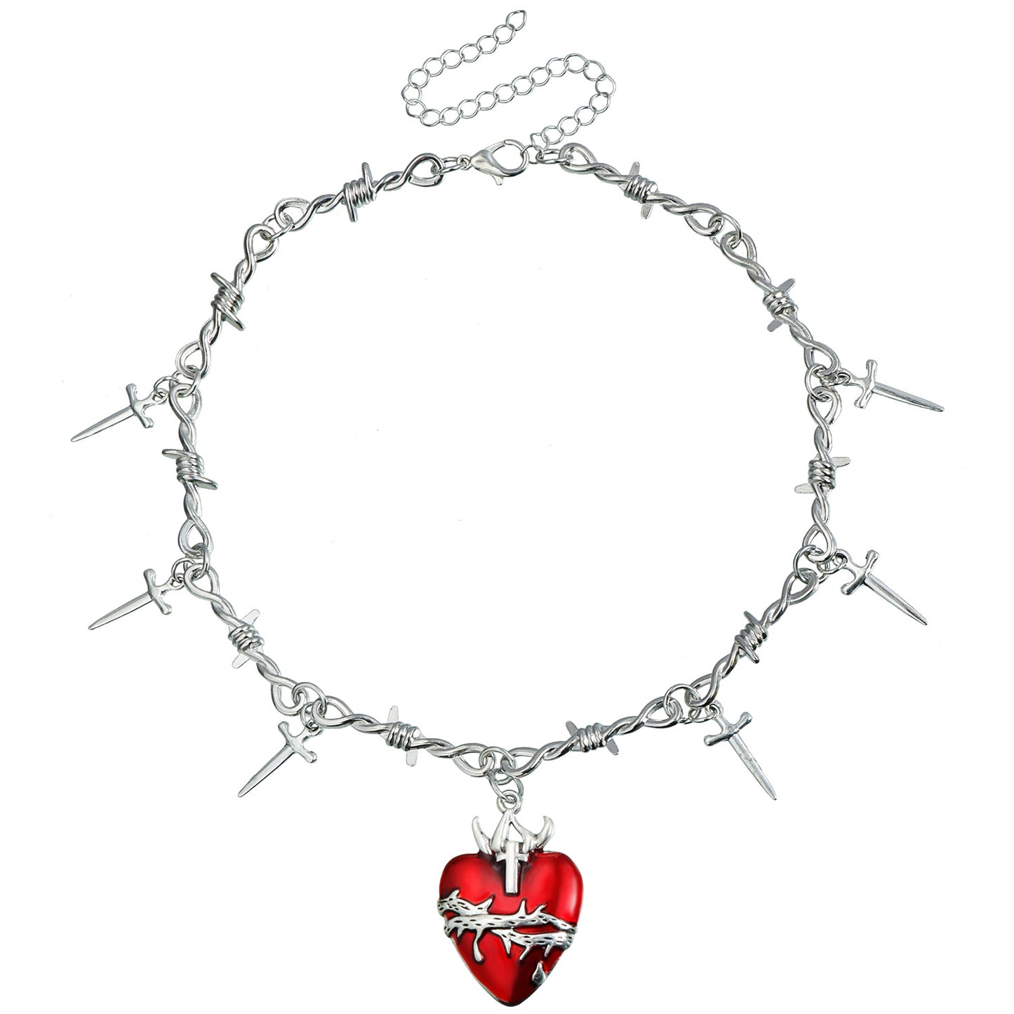 Minimalist Fashionable Heart-Shaped Geometric Alloy Pendant Necklace with Plated Finish for Women
