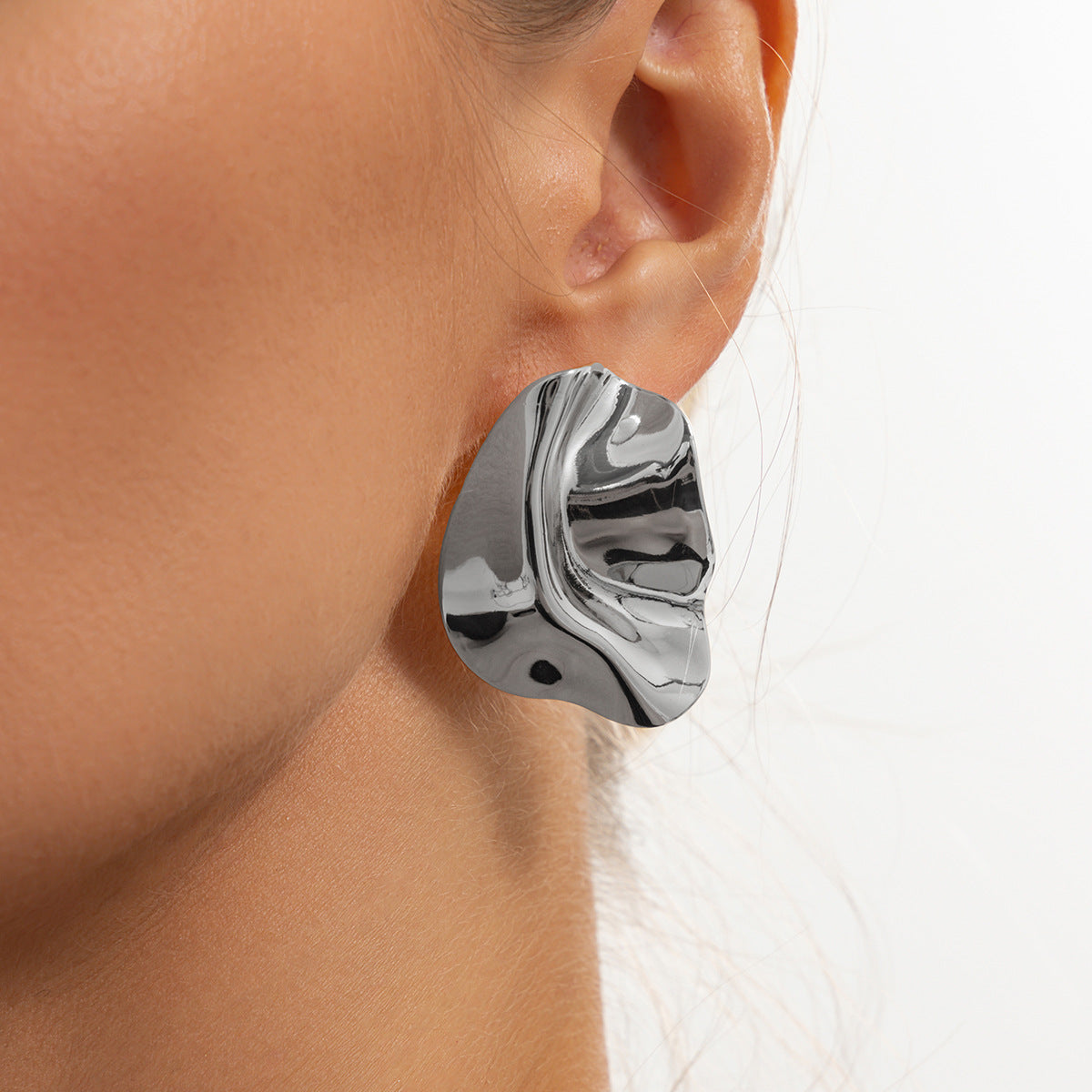 Minimalist Geometric Irregular Plated Iron Earrings for Women