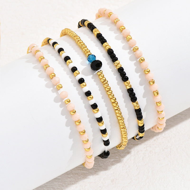 Bohemian Handmade Resin Beaded Bracelet Set for Women