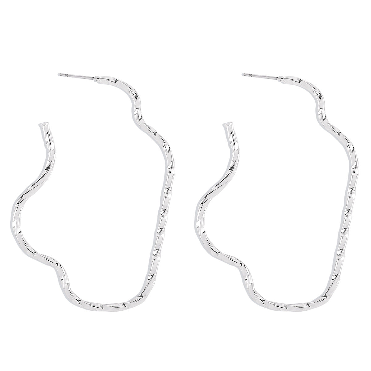 Orecchini da donna minimalisti asimmetrici geometrici in lega con finitura placcata