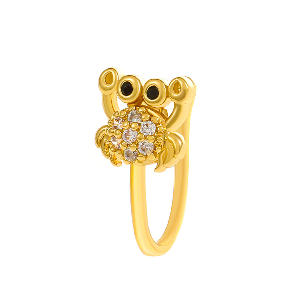 Clip per il naso a forma di U con stella e cuore placcata in rame vintage con zirconia cubica