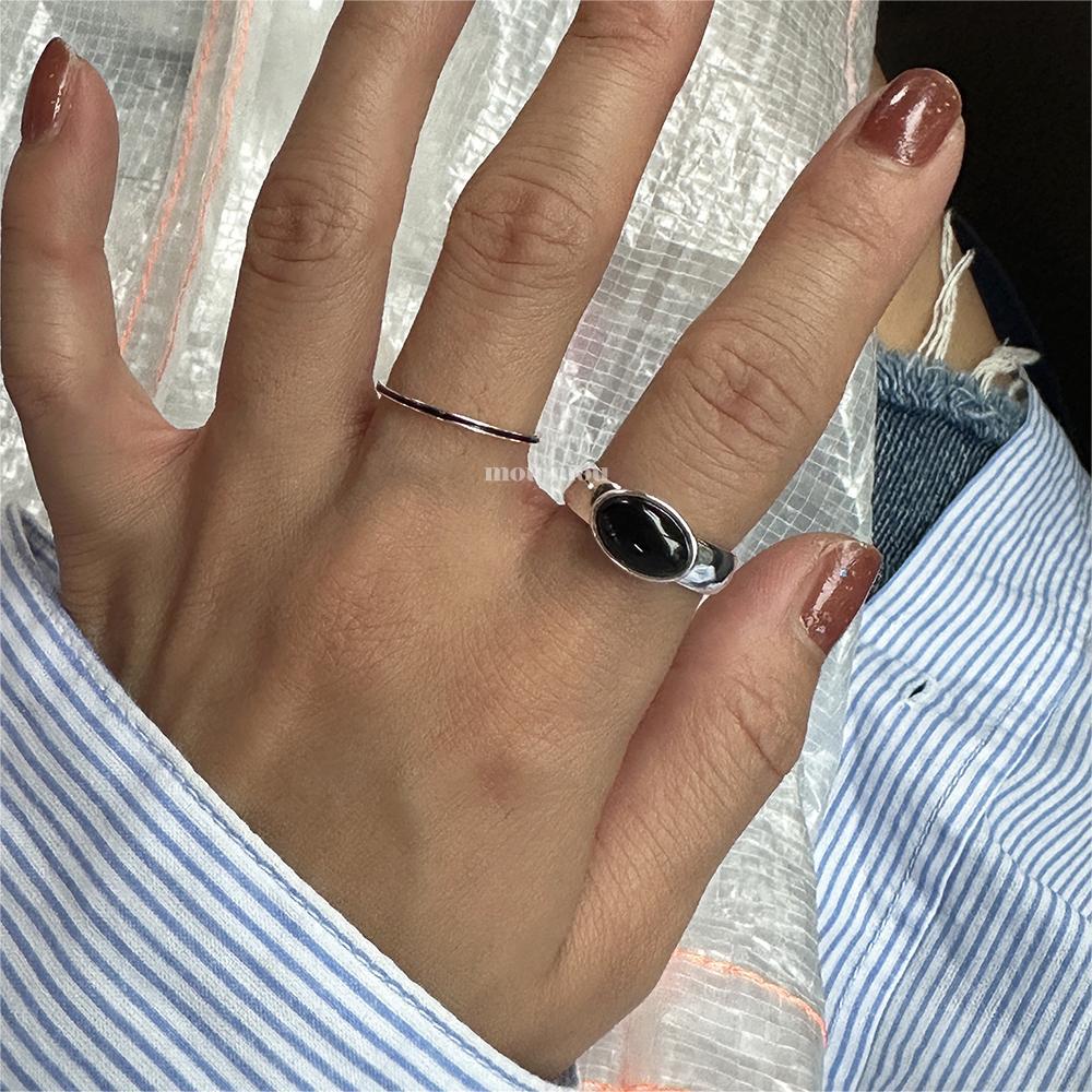 Minimalist Heart-Shaped 925 Sterling Silver Ring with Beveled Square Accent for Women