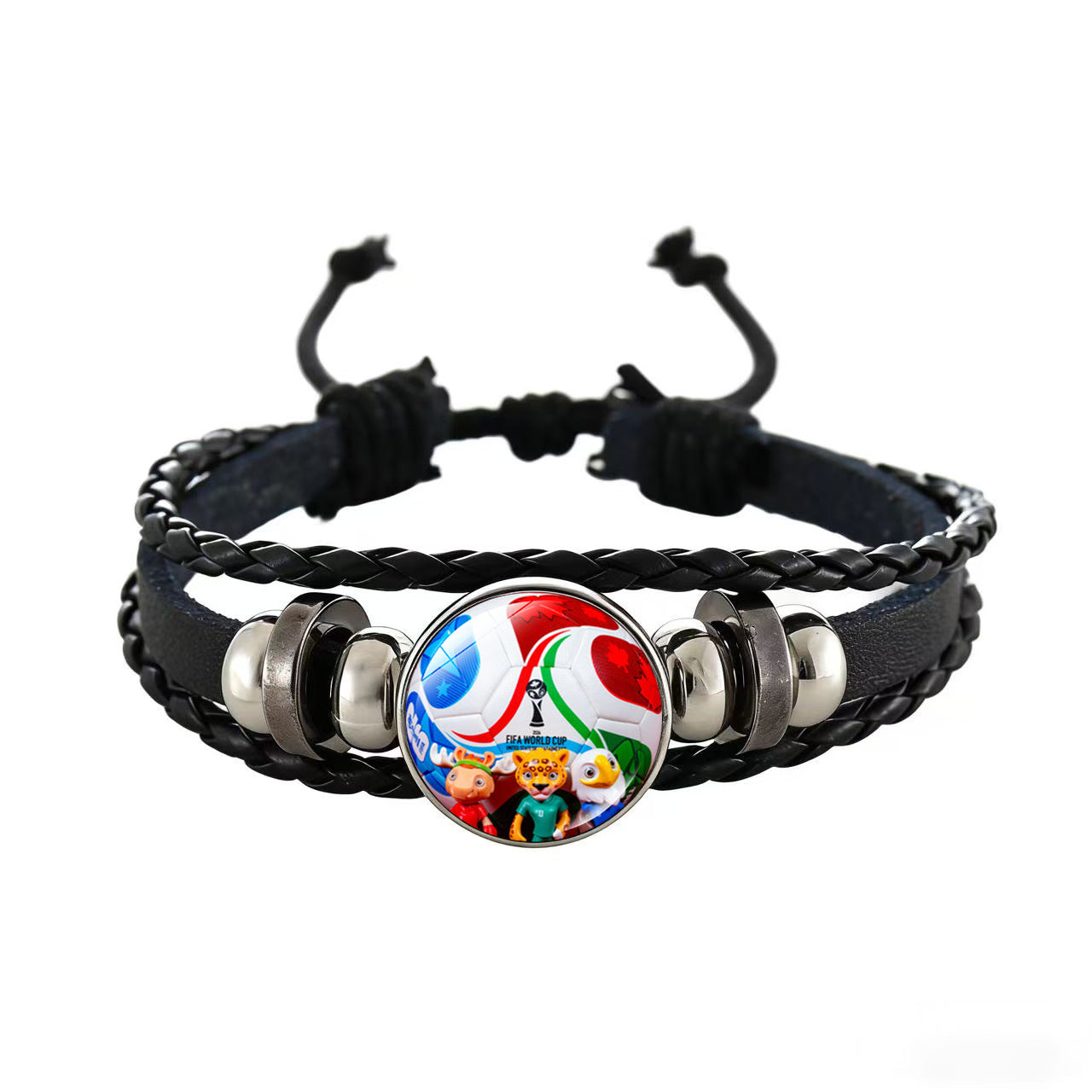 Unisex Cartoon Geometric Leather Bracelet Adjustable Wristband