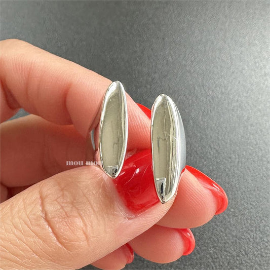 Anello Aperto a Cuore Minimalista in Argento Sterling 925 con Accento Quadrato Smussato da Donna