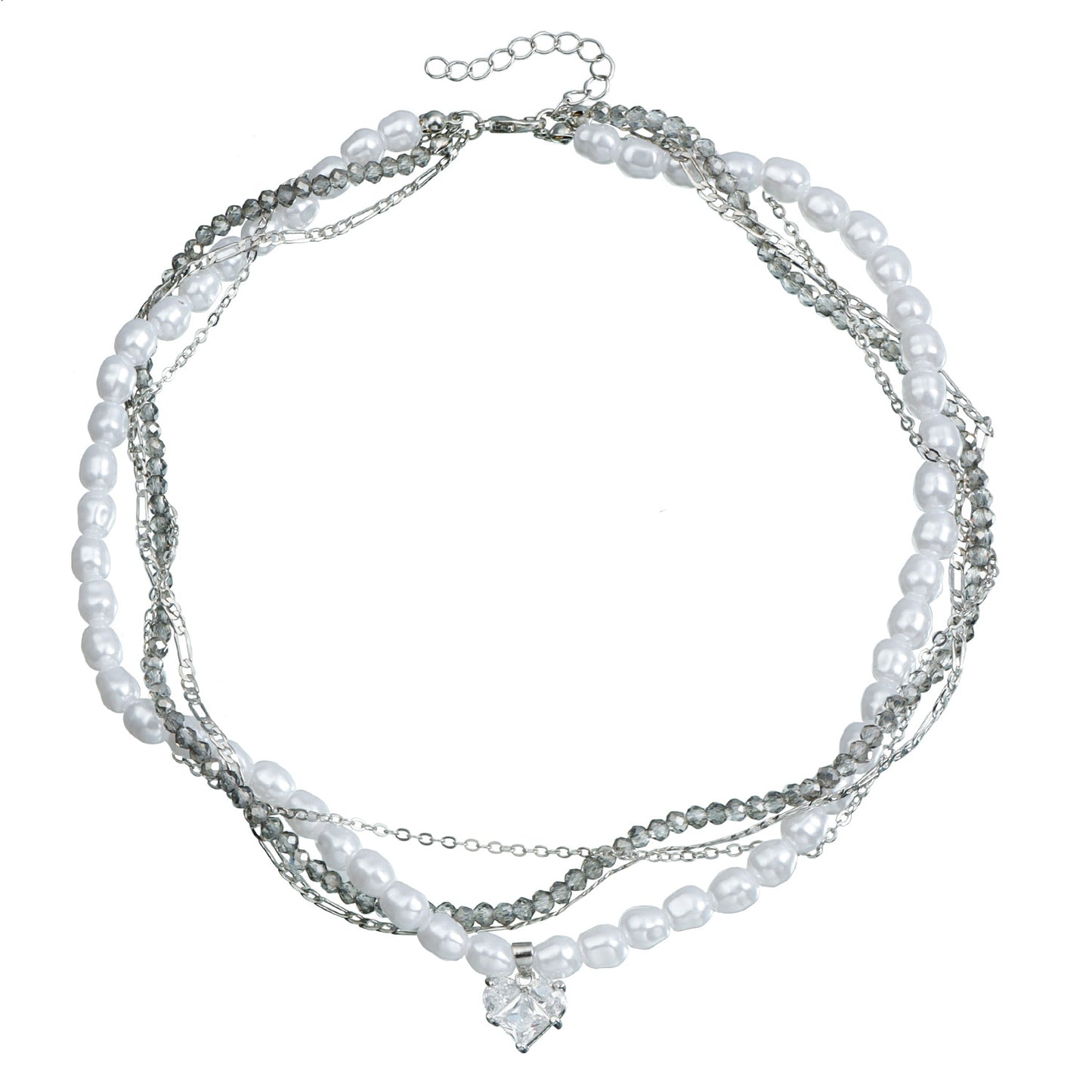 Fashion Minimalist Heart-Shaped Alloy Pendant Necklace with Plated Finish for Women Locket Chain Multi-Layer Clavicle Jewelry