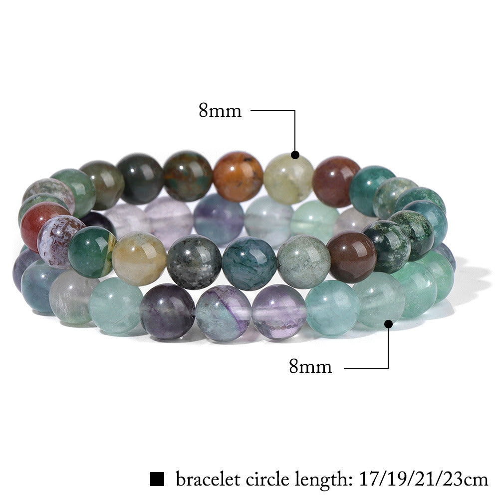 Vintage Business Geometric Natural Gemstone Beaded Bracelet Set for Unisex