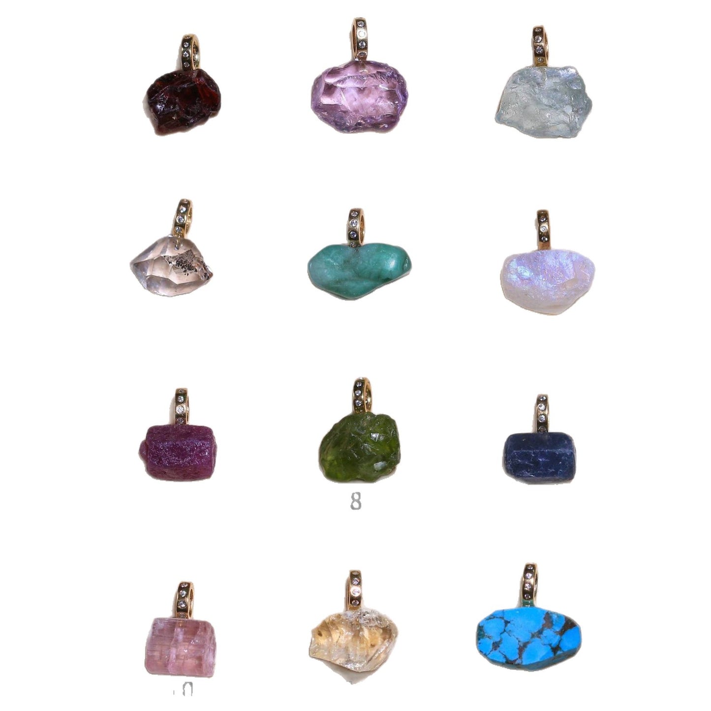 Charm Bar Fai da Te Vintage in Ottone Placcato Oro con Pietra Turchese Naturale Geometrica