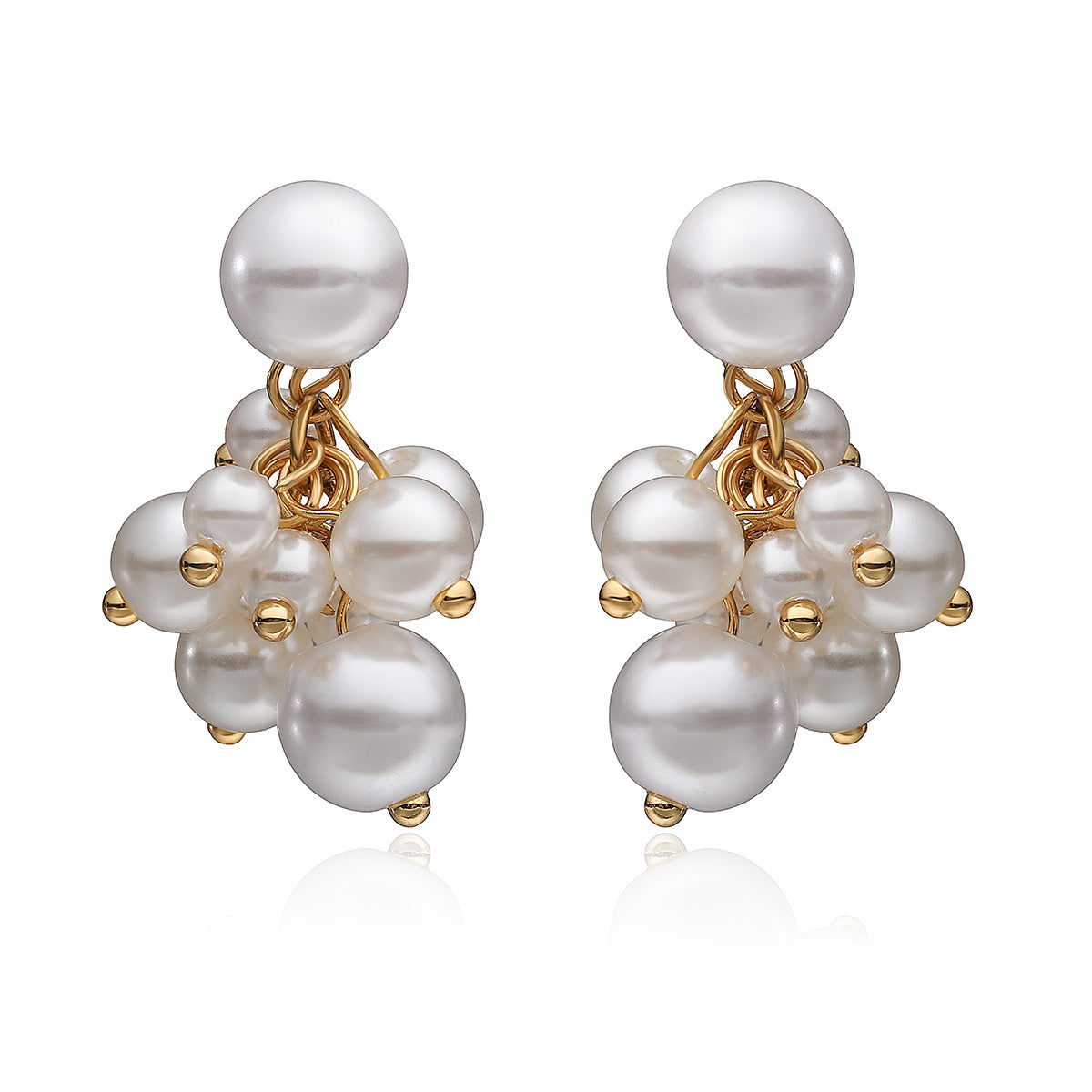 Elegant Minimalist Geometric Pearl Stainless Steel Earrings for Women