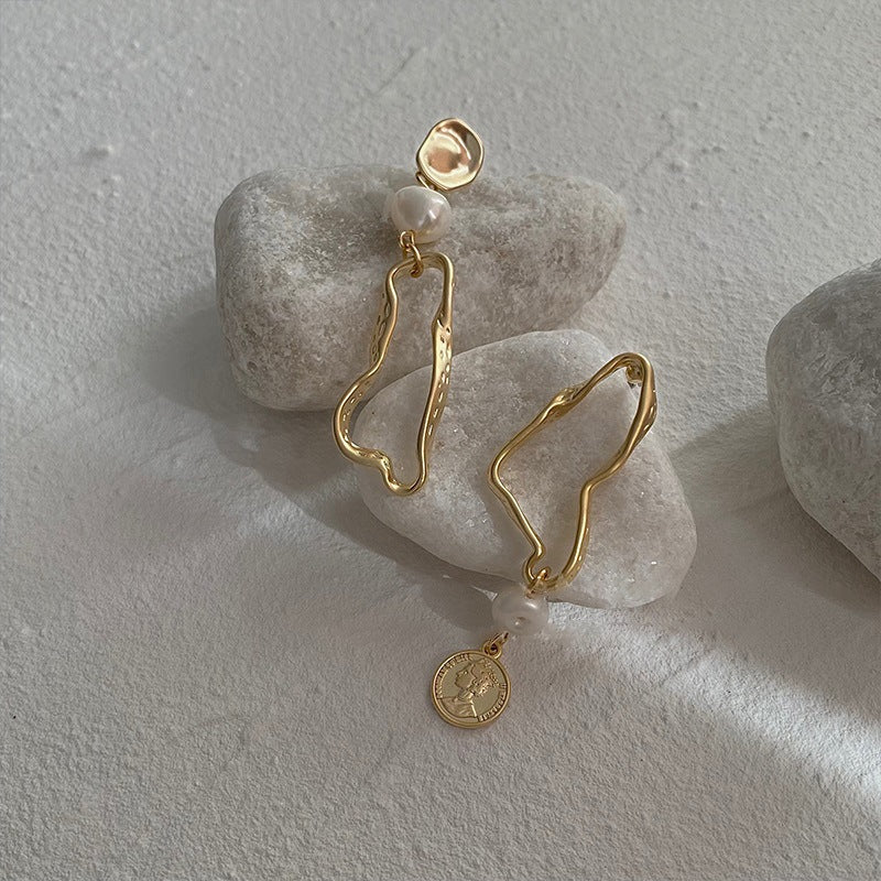 Pendientes ovalados de acrílico estilo vintage francés con postes de acero, diseño geométrico, acabado electrochapado, joyería elegante y ligera de lujo para las orejas