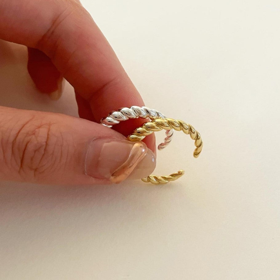 Anello con nodo da donna in argento sterling 925 vintage e minimalista