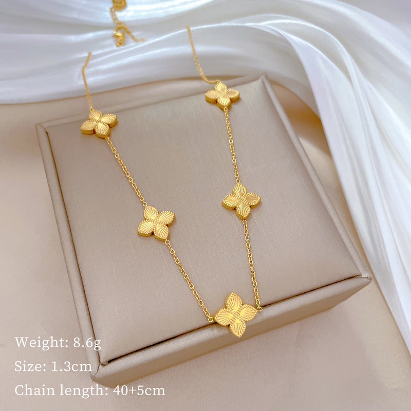 Collana con pendente geometrico minimalista in titanio e acciaio placcato unisex