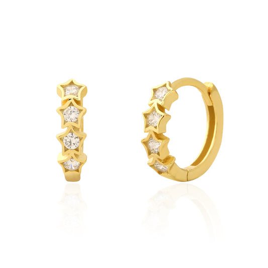 Orecchini a perno da donna a forma di stella, dolci e delicati, in argento sterling S925 con intarsio di strass