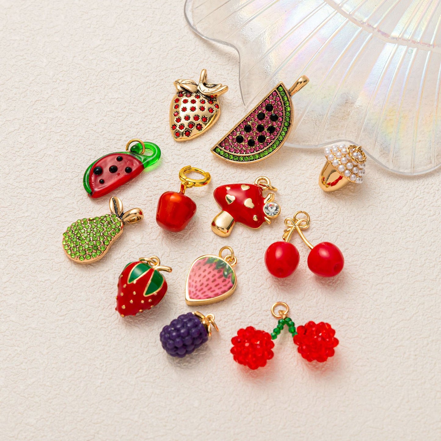 Minimalist Fruit Shape Brass PVD Plated DIY Charm Bar