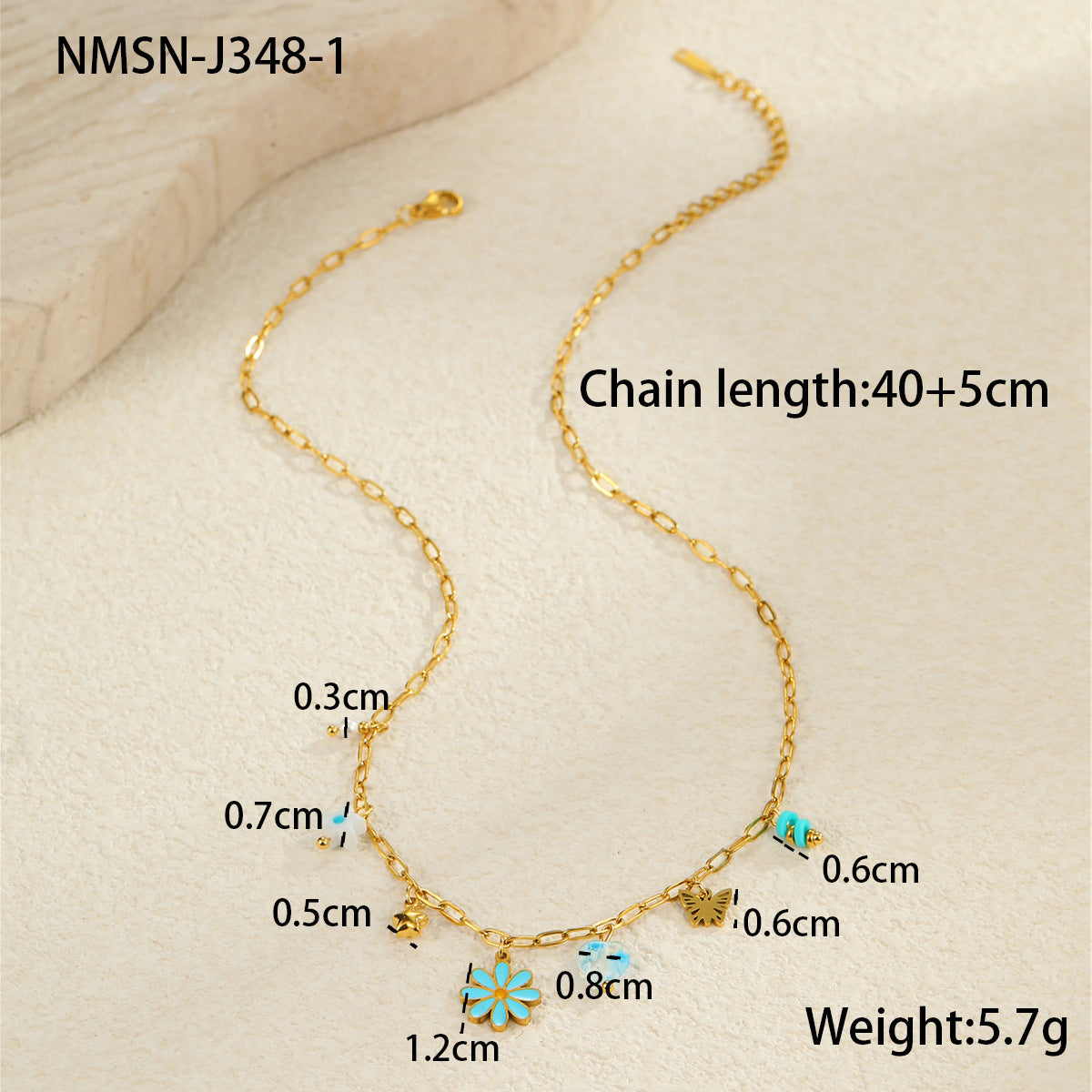 Collana alla moda in acciaio inossidabile a forma di stella con finitura smaltata da donna, gioielli Dopamine ispirati all'oceano