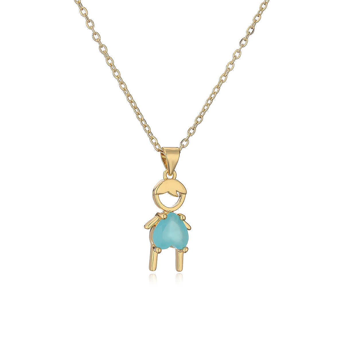 Collana Pendente Geometrica Minimalista in Rame Placcato Oro Vero con Zircone per Donna e Uomo