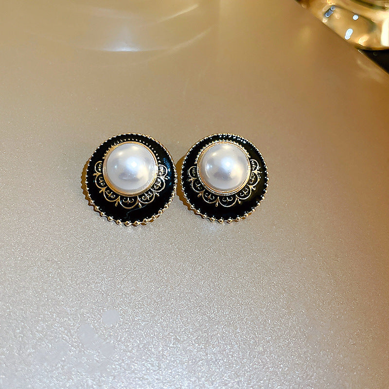 Orecchini geometrici vintage da donna con base in rame e finitura galvanizzata, orecchini a perno artistici retrò con perni in acciaio inossidabile