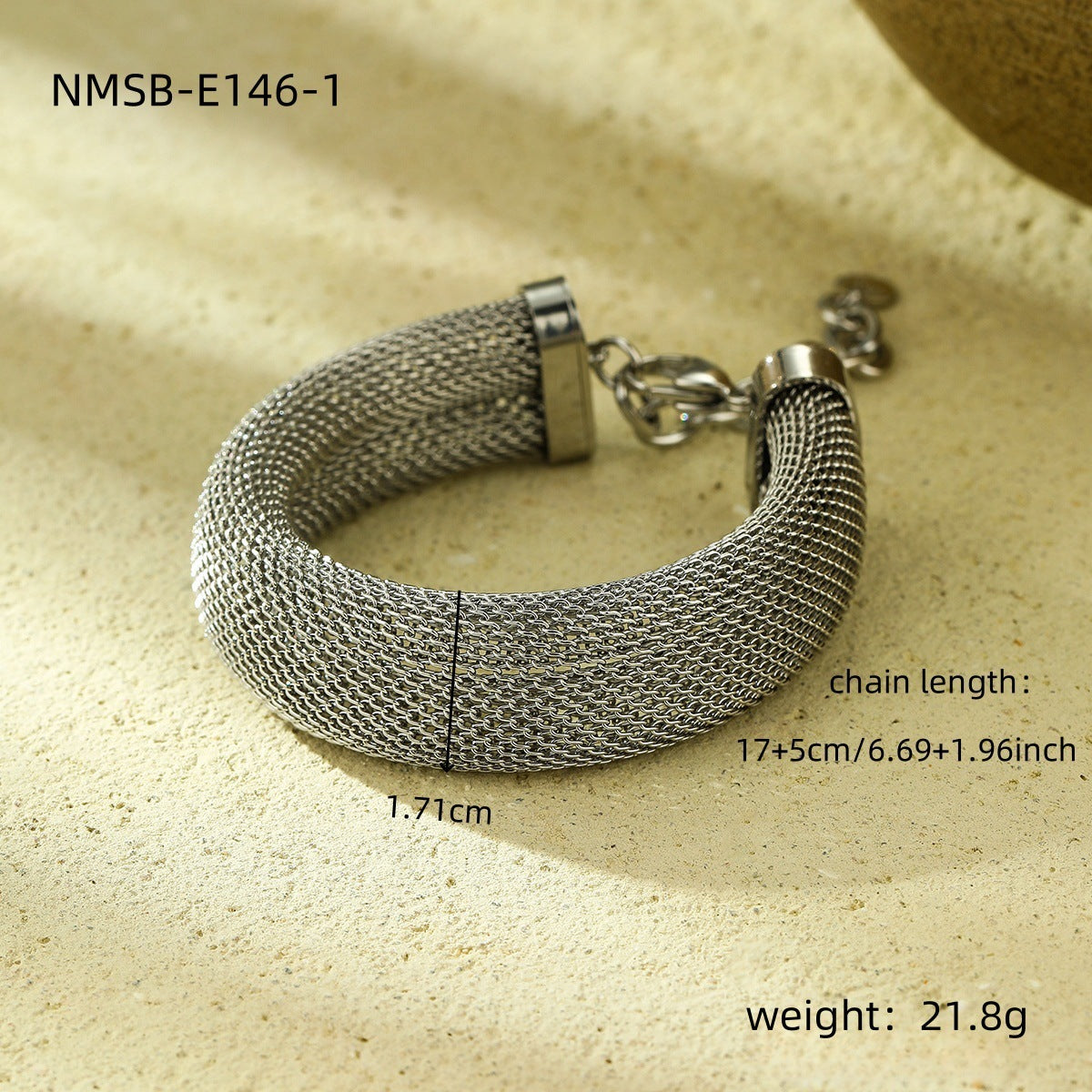 Pulsera de Acero Inoxidable con Malla Geométrica para Mujer con Acabado Chapado, Diseño Hueco, Accesorio de Moda Resistente a la Decoloración