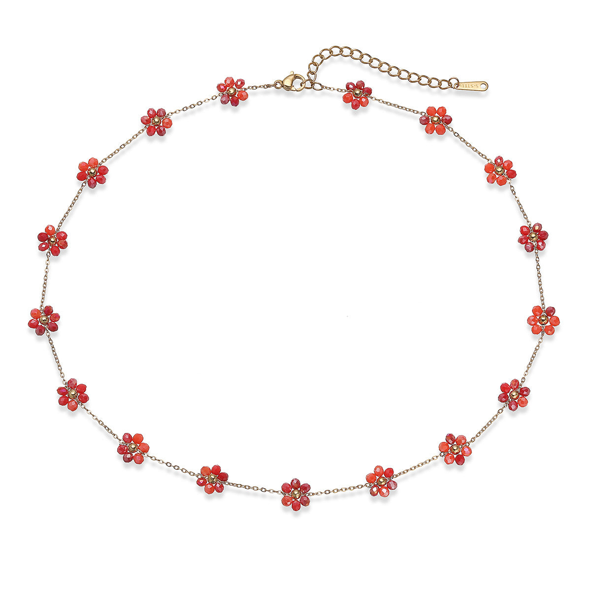 Minimalist Geometric Floral Stainless Steel Necklace for Women