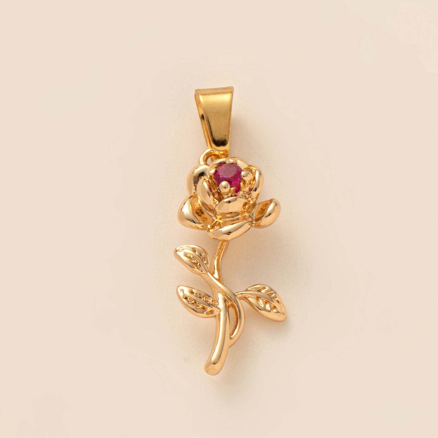 Sweet 14K Gold Plated Brass Floral Pearl Heart Star Geometric Plant Pendant Necklace Charm Bar