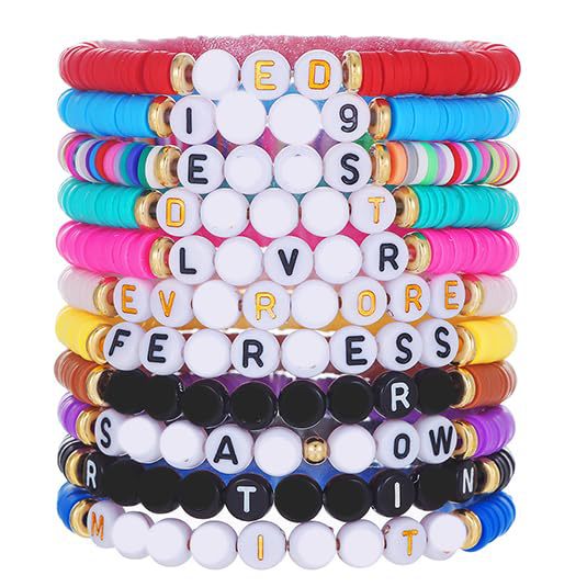 Bohemian Vintage Letter Number Beaded Bracelet Unisex Handmade Layered