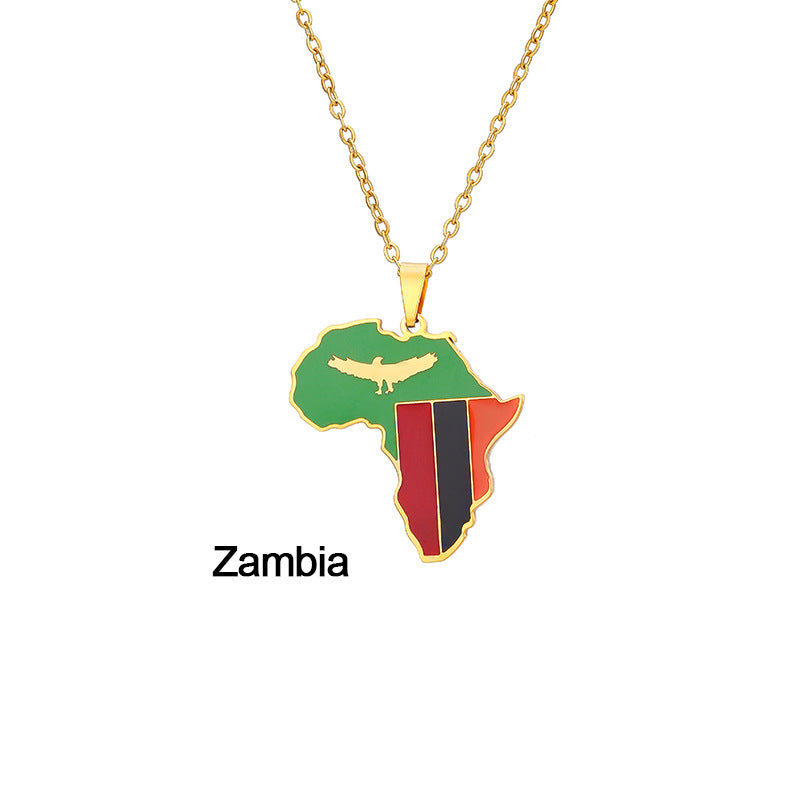 Collar con colgante geométrico de acero inoxidable con acabado esmaltado para moda unisex y uso diario