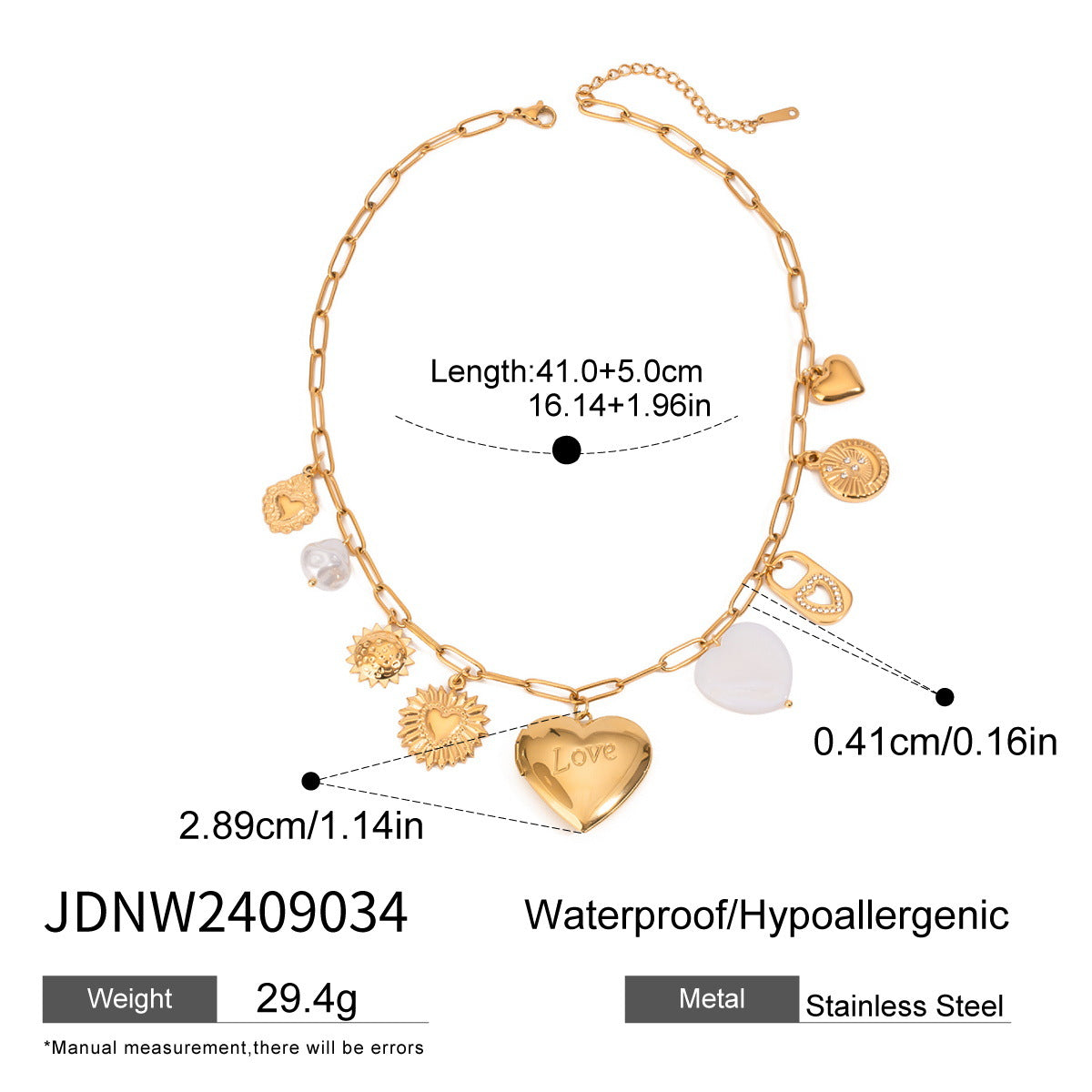 Elegante collana pendente in acciaio al titanio a forma di conchiglia con finitura placcata per donna, design geometrico, catena minimalista per clavicola