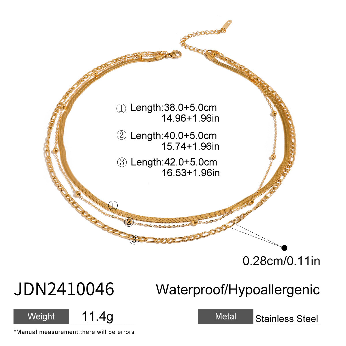 Collana da donna minimalista geometrica in acciaio al titanio placcato con dettagli sottili in acciaio inossidabile catena clavicola