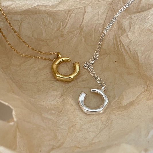 Geometric Heart-Shaped 925 Sterling Silver Plated Necklace for Women with Ball Chain