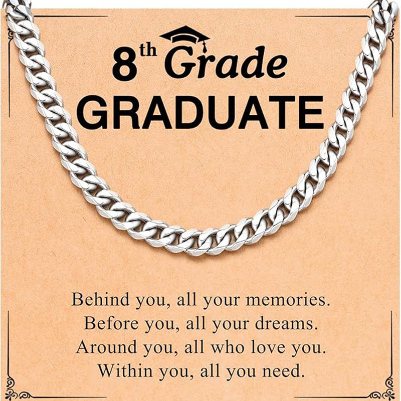 Streetwear Geometric Alloy Cuban Link Chain Necklace for Men