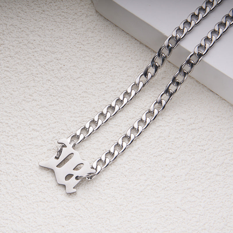 Geometric Cuban Link Necklace in Stainless Steel with Electroplated Finish for Unisex Daily Wear